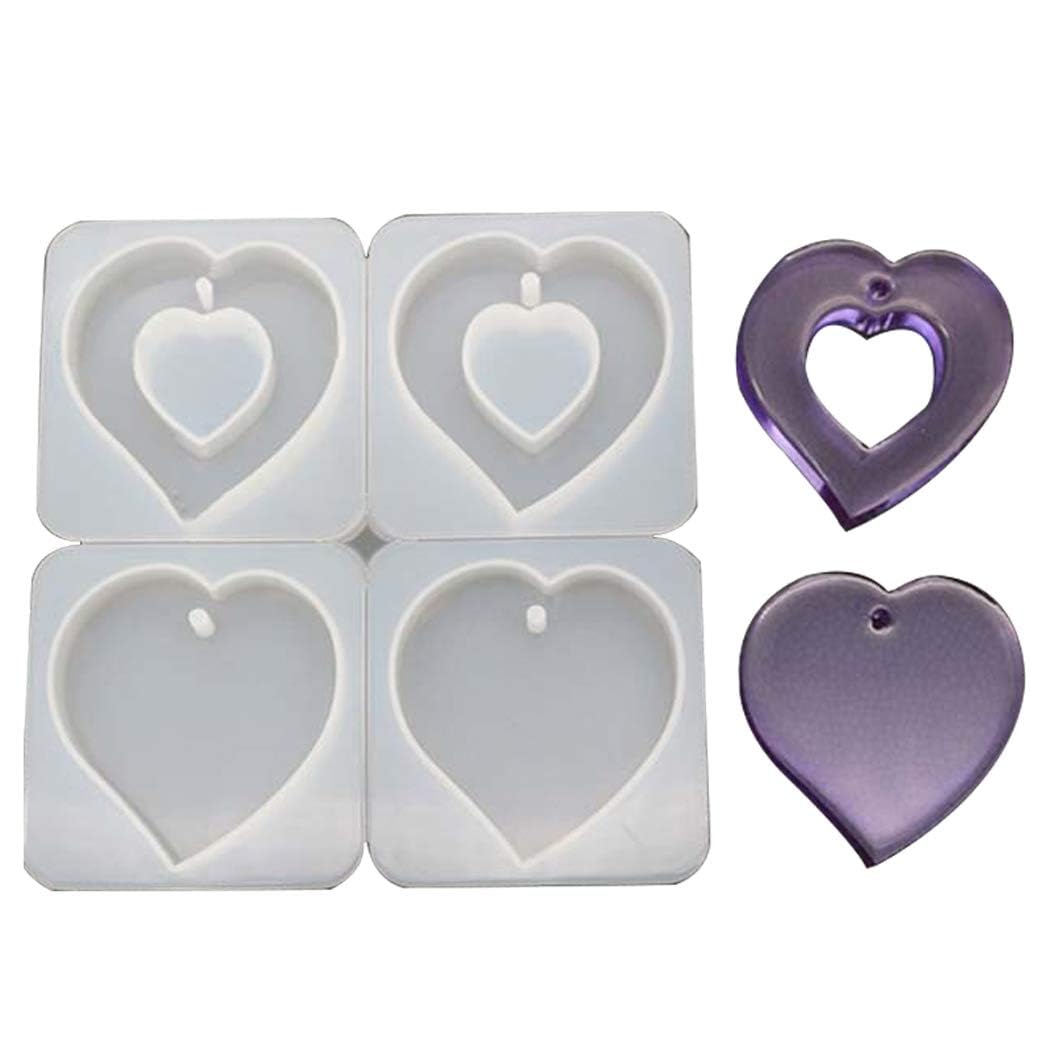 Kunya Pendant Casting Mold DIY Heart Shape Necklace Silicone Mold Washable Jewelry Making Mold 1