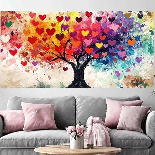 Diamond Painting Cœur Arbre de la Vie 5D Grand Format 70x210cm Kit Complet