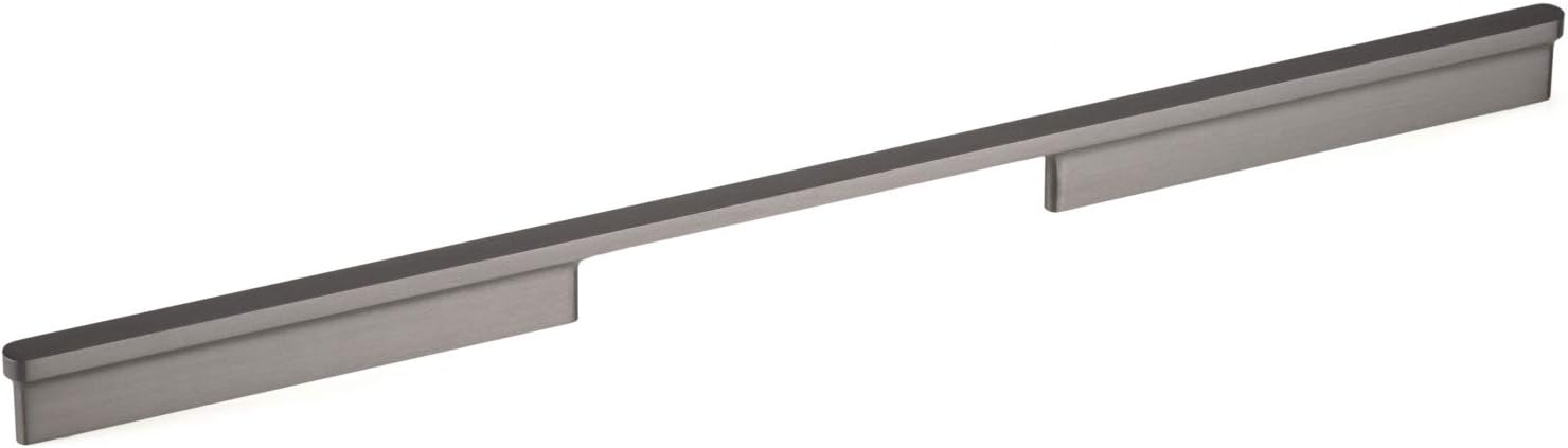 Richelieu Hardware 863644892 17 5/8-inch (448 mm) Center-to-Center Brushed Black Nickel Modern Cabinet and Drawer Bar Pull Handle for Kitchen, Bathroom, and Furniture