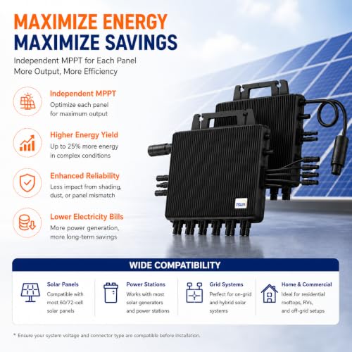 Image of TSUN GEN3 TSOL-MS3000 Solar Microinverter 6-in-1 Trunk Cable | 3000W Output | Supports 600W Panels | IP67 Waterproof | Wi-Fi & Bluetooth | Grid-Tied Solar Inverter