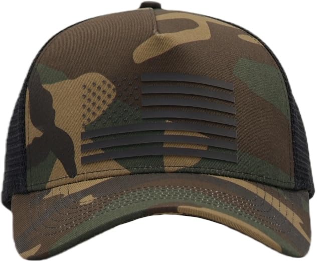 Image of USA Flag Snapback Hat Fits One Size&XXL /3XL - Mens Mesh Trucker Ball Hats - US 250th Anniversary Veterans Memorial Day Gifts