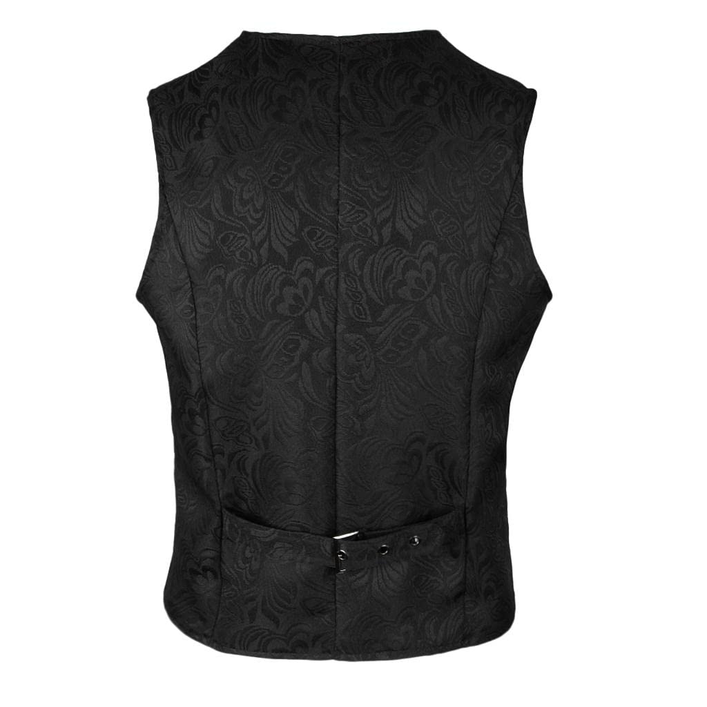 calandis ™ Men's Medieval Jacquard Waistcoat Steampunk Slim Fit Dress Vest M Black | Coats & Jackets | Mens Clothing-picture-36