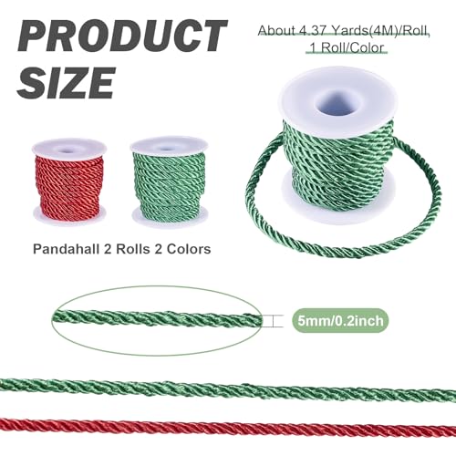 Bestewelry 8 m Christmas Polyester Twine Rope 5 mm Satin silk thread Macrame cord String for Bracelet Necklace Jewelry Making Home Decoration - Image 3