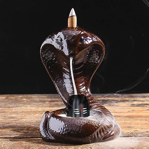 Image of Craftam Polyresin Naag with Shivling Smoke Backflow Cone Incense Holder Decorative Showpiece with 30 Free Smoke Backflow Scented Cone Incenses