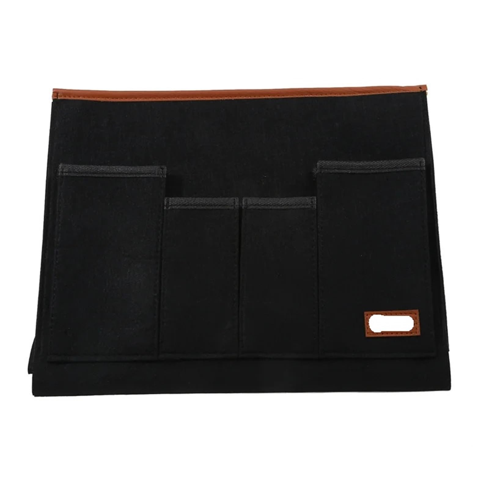 KiddiBubzi Felt Bedside Storage Bag Pouch Bed Desk Sofa TV Remote Control Hanging Caddy Couch Organizer Holder Pockets(Black)