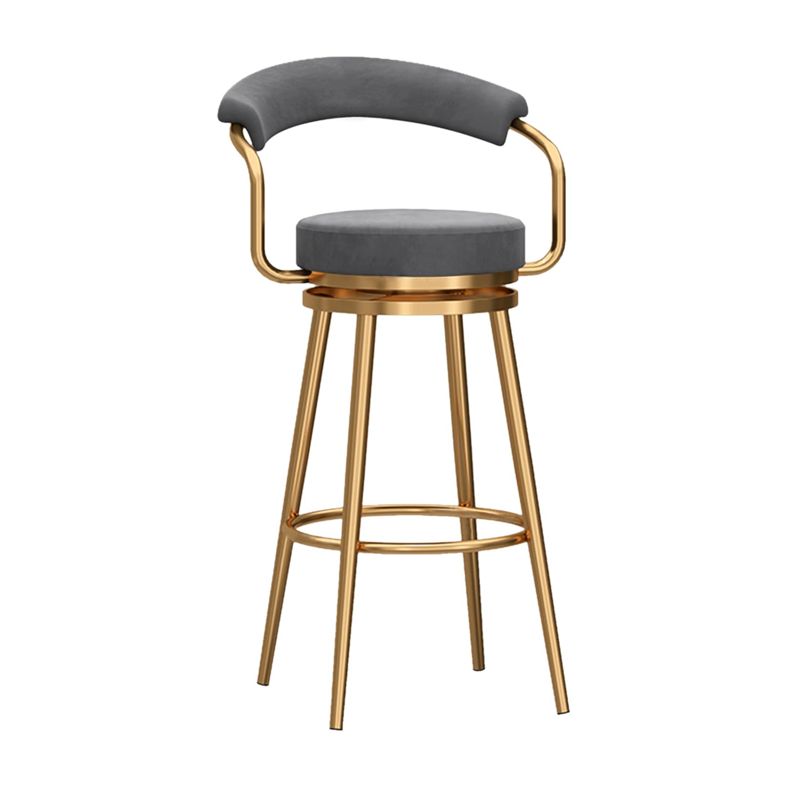 Chaise de bar en velours gris pour îlot de cuisine chic et convivial
