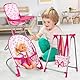 deAO 5-in-1-Baby-Set mit Bett, Hochstuhl, Schaukel und Schaukelstuhl, Spielzeug (Puppe Nicht im Lieferumfang enthalten)