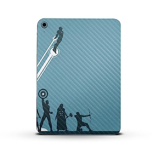 Image of MightySkins Carbon Fiber Skin Compatible with Apple iPad 10.9 inch 10th Gen (2022) Full Wrap Kit - Super Squad | Protective, Durable Textured Carbon Fiber Finish | Easy to Apply | Made in The USA