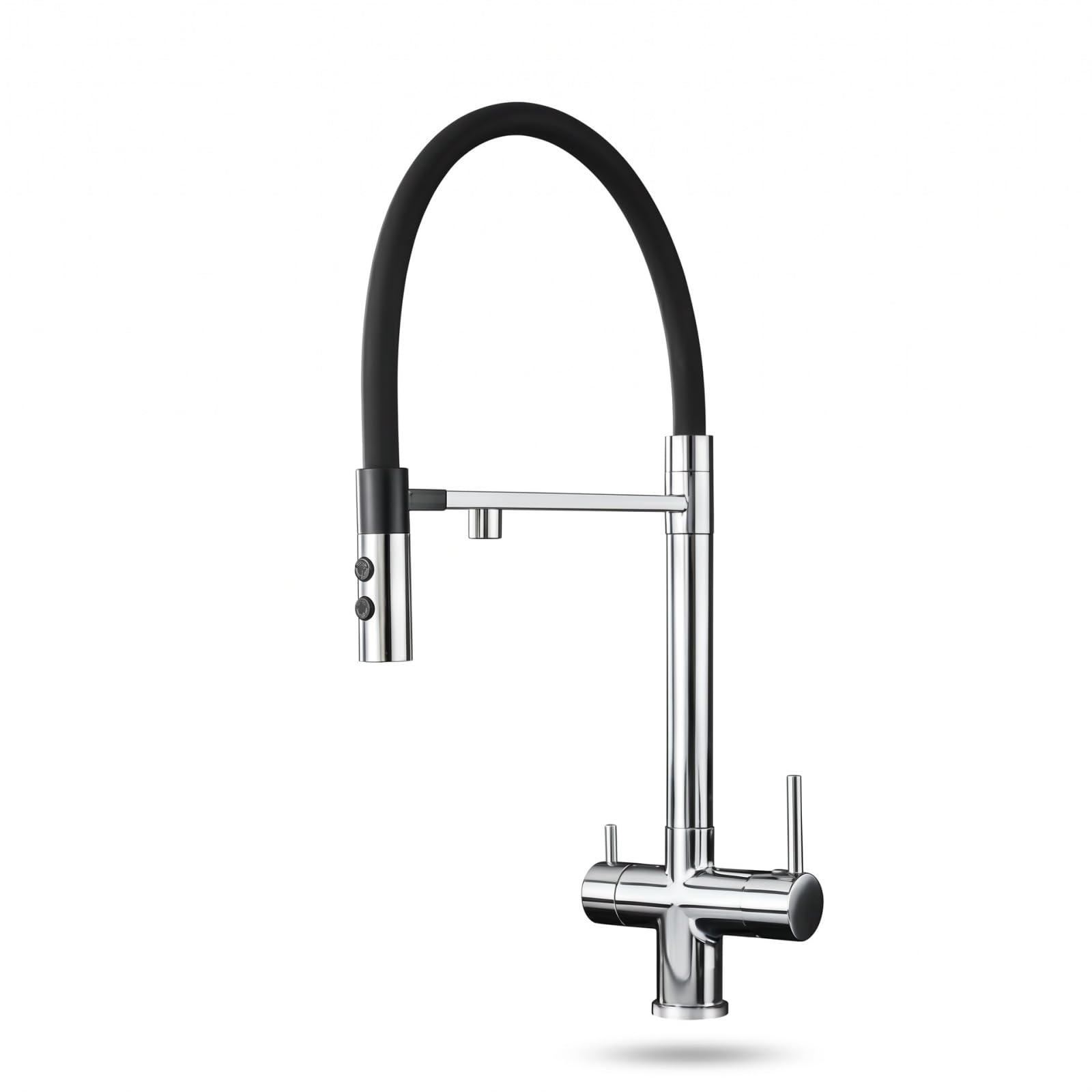 Fanjubei Silver Kitchen 304 Stainless Steel Magnetic Rotating Hot And Cold Water Purification Faucet,