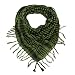 Unisex Chequered Arab Arafat Shemagh Kafiyah Desert Style Scarf Throw - Black / Pistacio Green