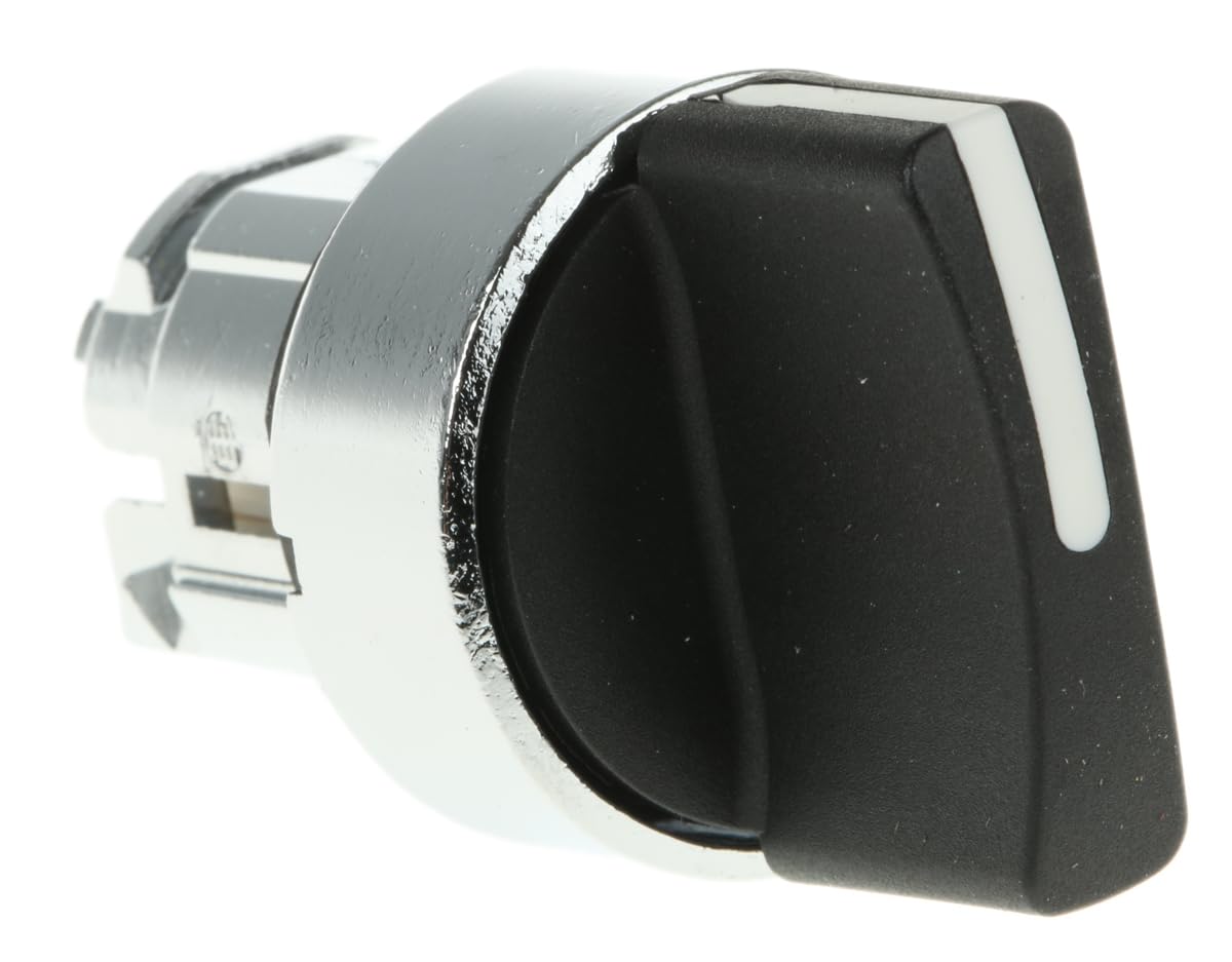 Schneider ZB4BD7 Front Element Selector Switch, 3 Positions, Black, Diameter 22 cm