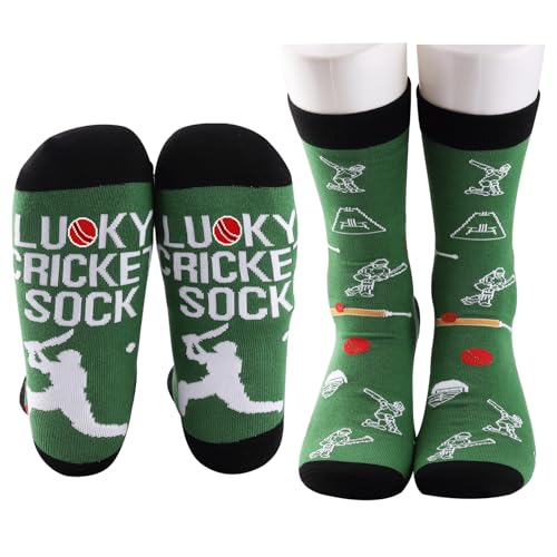 Listado de Ropa de Cricket para Hombre comprados en linea. 39 JNIAP - Calcetines de cricket para amantes del cricket, regalo para jugadores de cricket, calcetines deportivos de cricket, Calcetines de críquet, Large