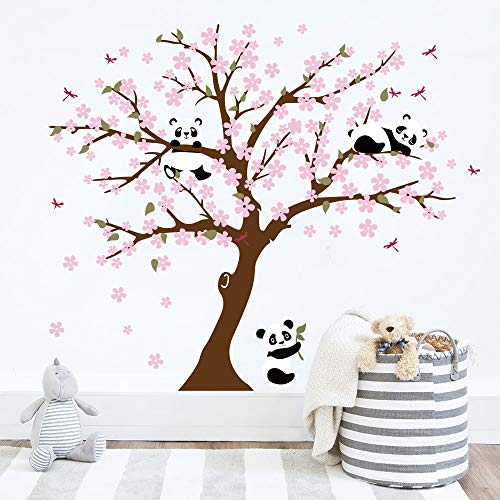 Runtoo Panda Vinilo Decorativo Flores de Cerezo miniatura 1