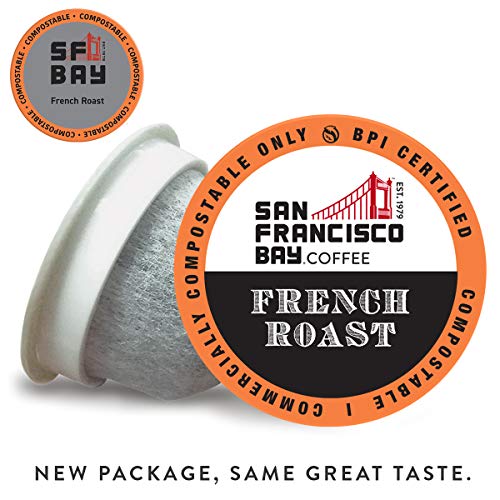 SF Bay Coffee OneCUP French Roast/Dark Roast 80 Ct Compostable Coffee Pods, K Cup Compatible Including Keurig 2.0 (Packaging May Vary)