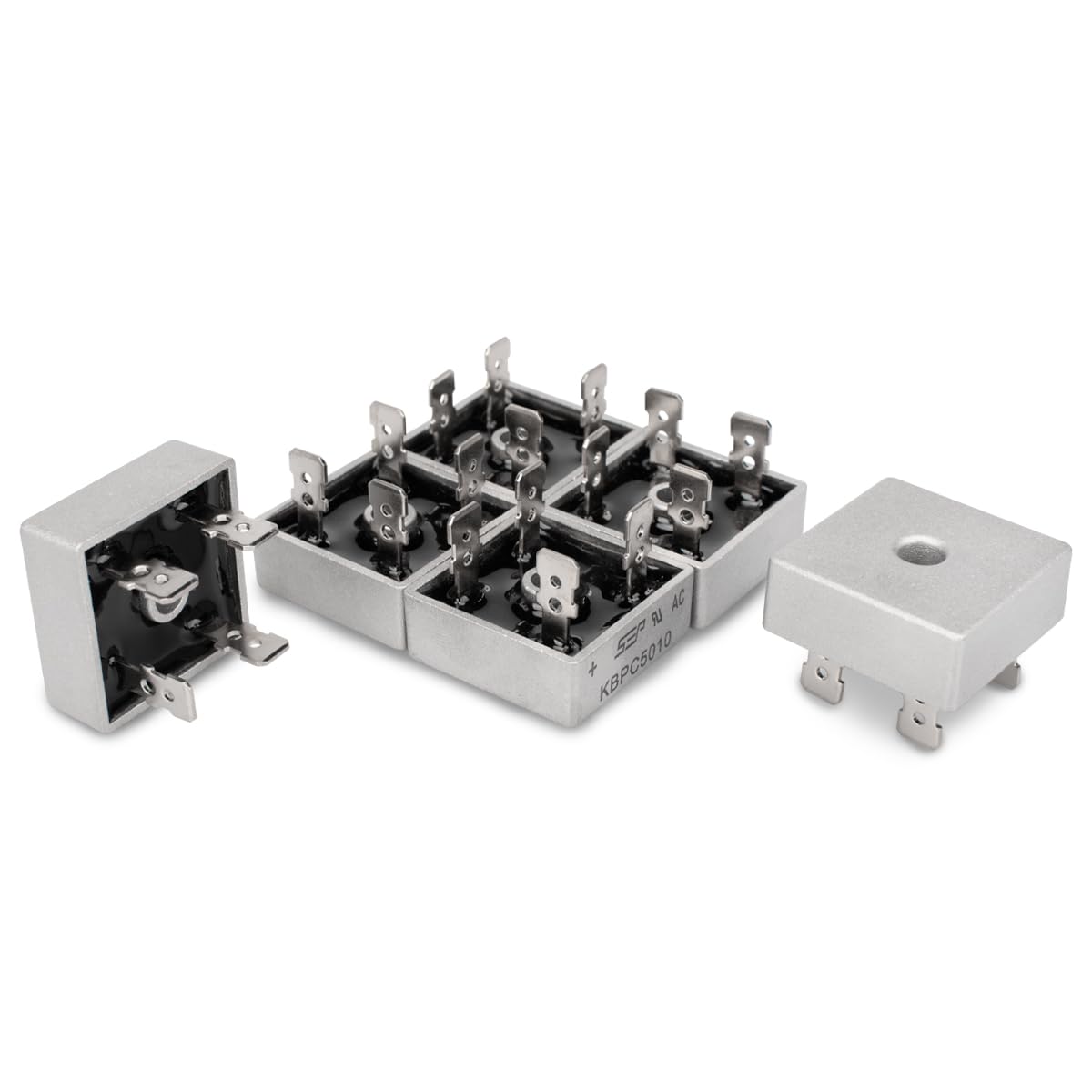 6 Pcs Bridge Rectifier Diodes KBPC5010 50A 1000V Single Phase Metal Housing 4 Pin Through Hole