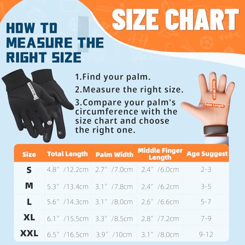 West Biking Kids Winter Gloves Touchscreen Cycling Gloves Windproof Thermal Non-Slip Sports Kids Gloves Cold Weather Mittens Of Age 2-12 For Snow Cycling Bike Riding Hiking Outdoor Boys Girls thumb #4