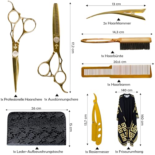 Kit de coiffure WR CASTLE avec ciseaux professionnels et cape - 2