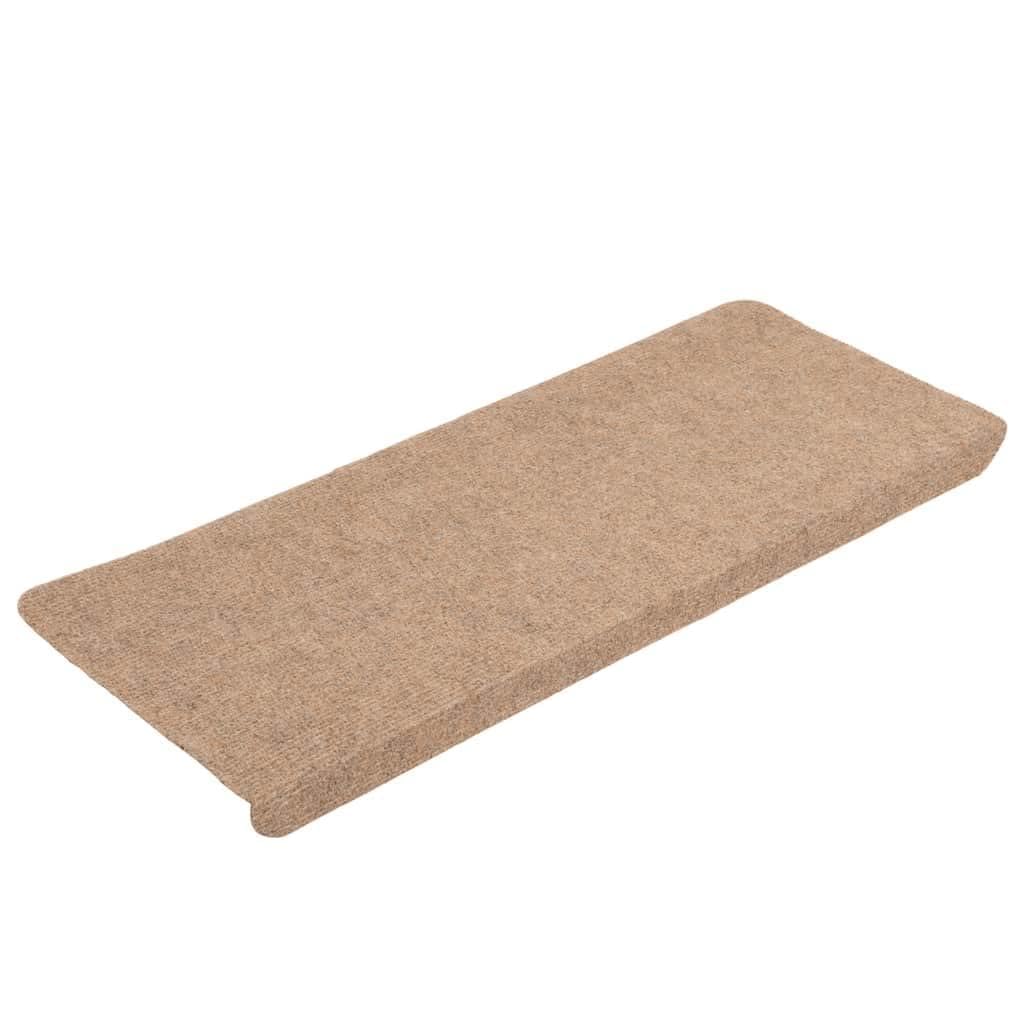 Tapis d'escalier auto-adhésifs en feutre beige premium | Finition soignée 65 x 24,5 cm