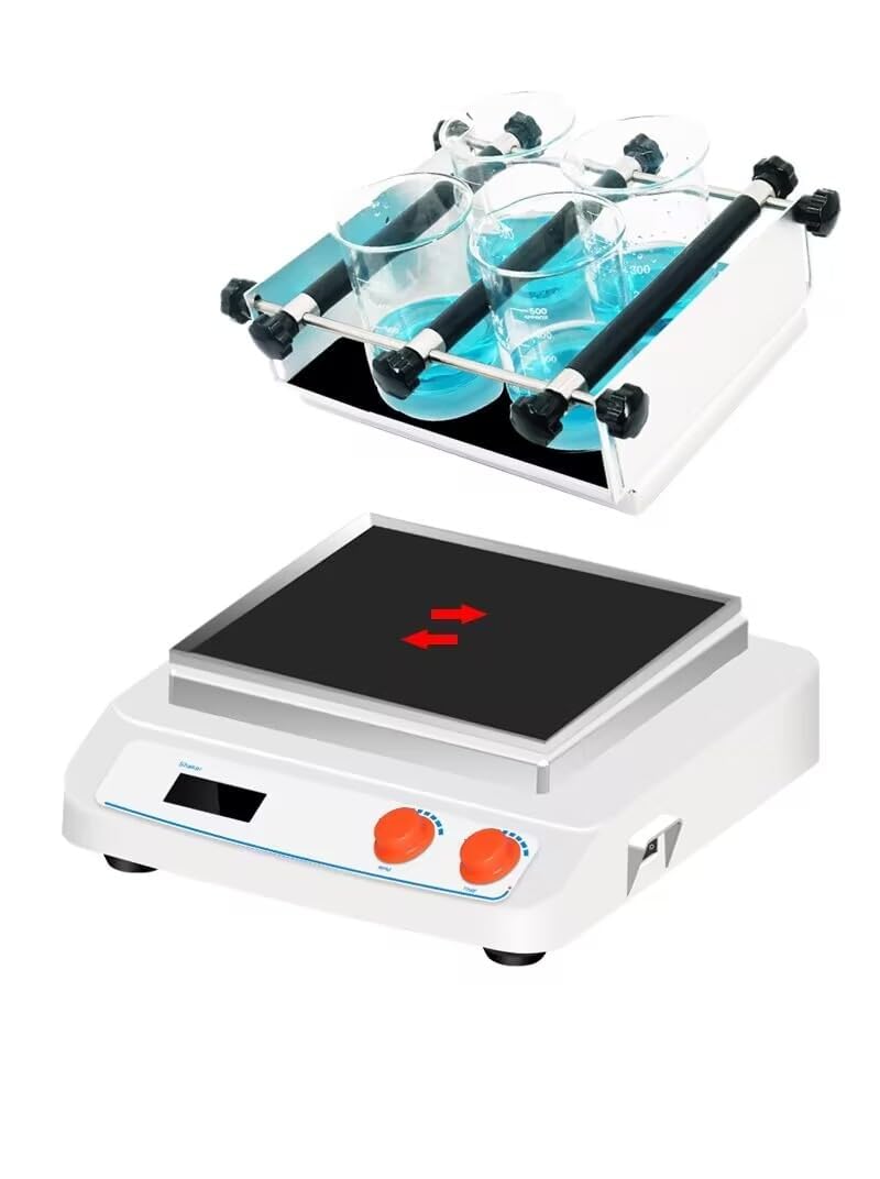 Orbital Shaker Rocker Reciprocating Shaker Orbital Testing Tool Equipment Shaking Instrument with Adjustable Tray Oscillation Mode Reciprocating Speed Range 60 to 500rpm