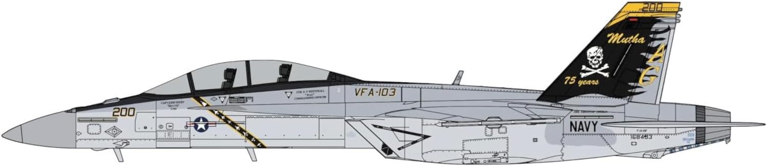 Hasegawa - 1/48 F/A-18F Super Hornet Vfa-103 Jolly Rogers 75T - Maquetas de plástico - Escala: 1:48