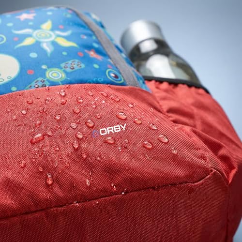 Image of ORBY Lunch Bag Galaxy Alien Red | Water-Repellent Durable Fabric | Tiffin Bag with Bottle Holder & Front Pocket | Strong Zipper & Spacious Meal Storage (Alien Pattern, Red)