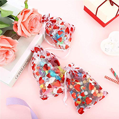 YUOYU 50 Pièces Sac En Organza Emballage De Bijoux Cadeau Bonbons Fête De Mariage Goodie Emballage Faveurs Pochettes Sacs à Dessiner Présents Bonbons Pochettes