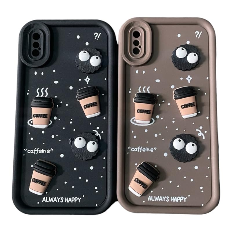 ZEROTO Back Case Cover Compatible for iPhone X | Cute Fun Cartoon 3D Ball Coffee Silicone Case | Body Protection | Camera Protection | Shock Proof | Color & Brown… (Brown) (B0D9TJHP23) Amazon Price History, Amazon Price Tracker