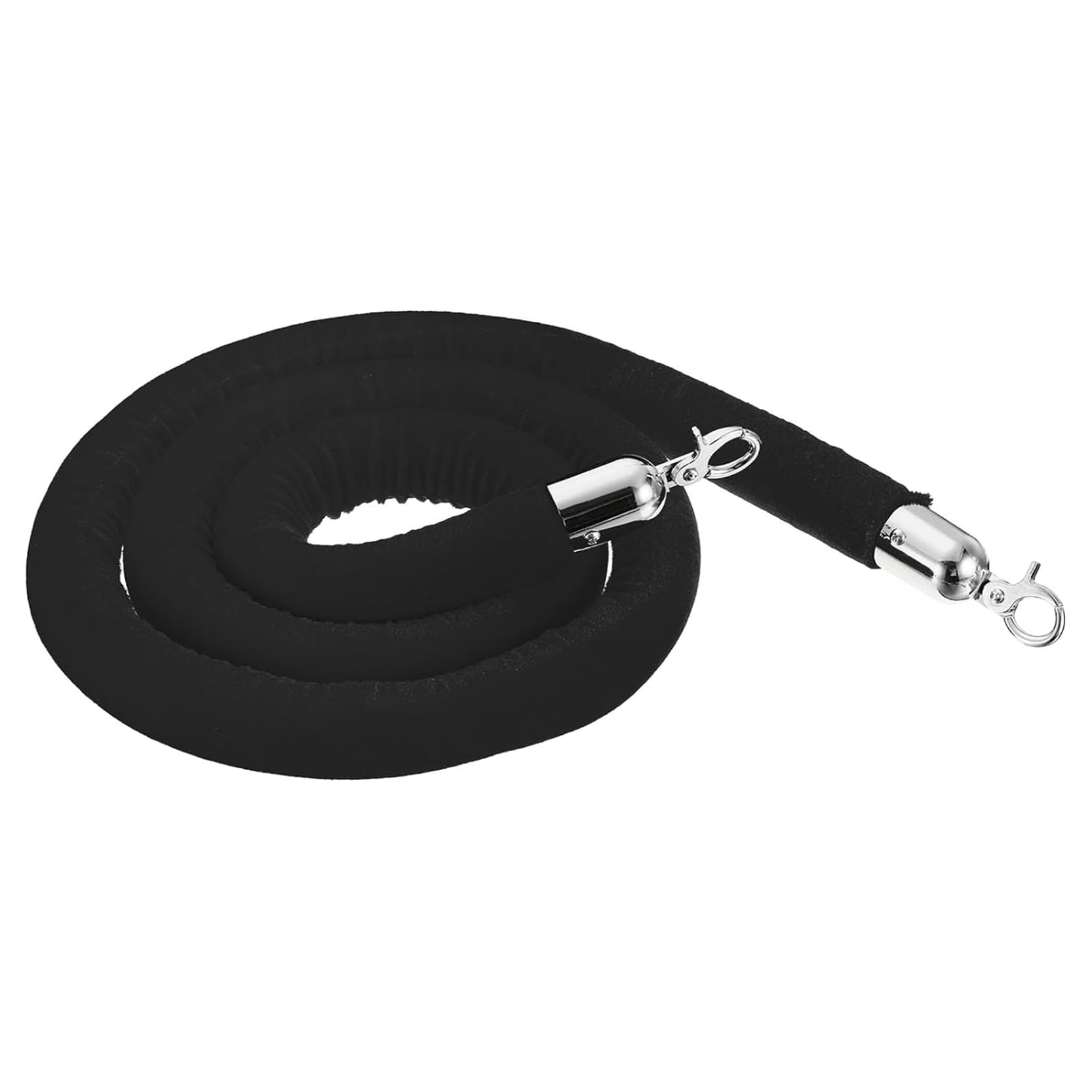 Aioneer 6Ft Velvet Rope With Silver Hooks, Premium Safety Crowd Control Barrier, Stanchion Queue Divider For Hotels, Events, And Exhibitions, 4-Pack, Elegant Visitor Guidance-1 Pack-6ft/185cm