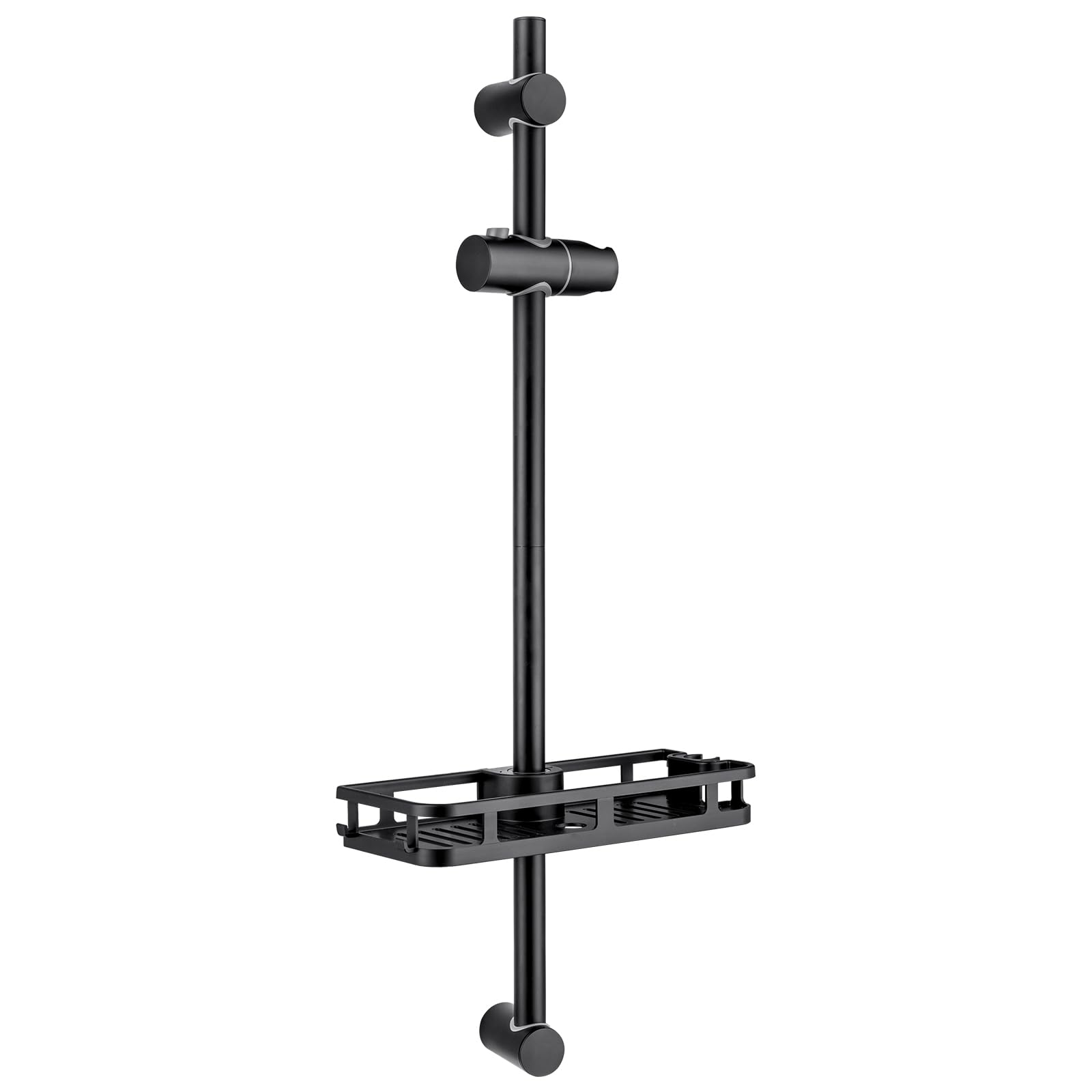 Auralum Duschset Duschstange mit Seifenschale, mit Duschkopfhalterung und Duschablage-Brausestange 70cm Wandstange mit Variable Wandbefestigungen für Variabel zur Anpassung an Bestehende Bohrlöcher