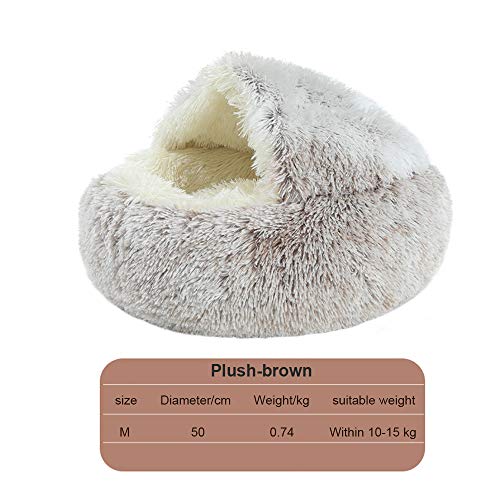 Cama Soft para Gatos, redonda fofa e macia de pelúcia interna para gatos Gruta de inverno quente par