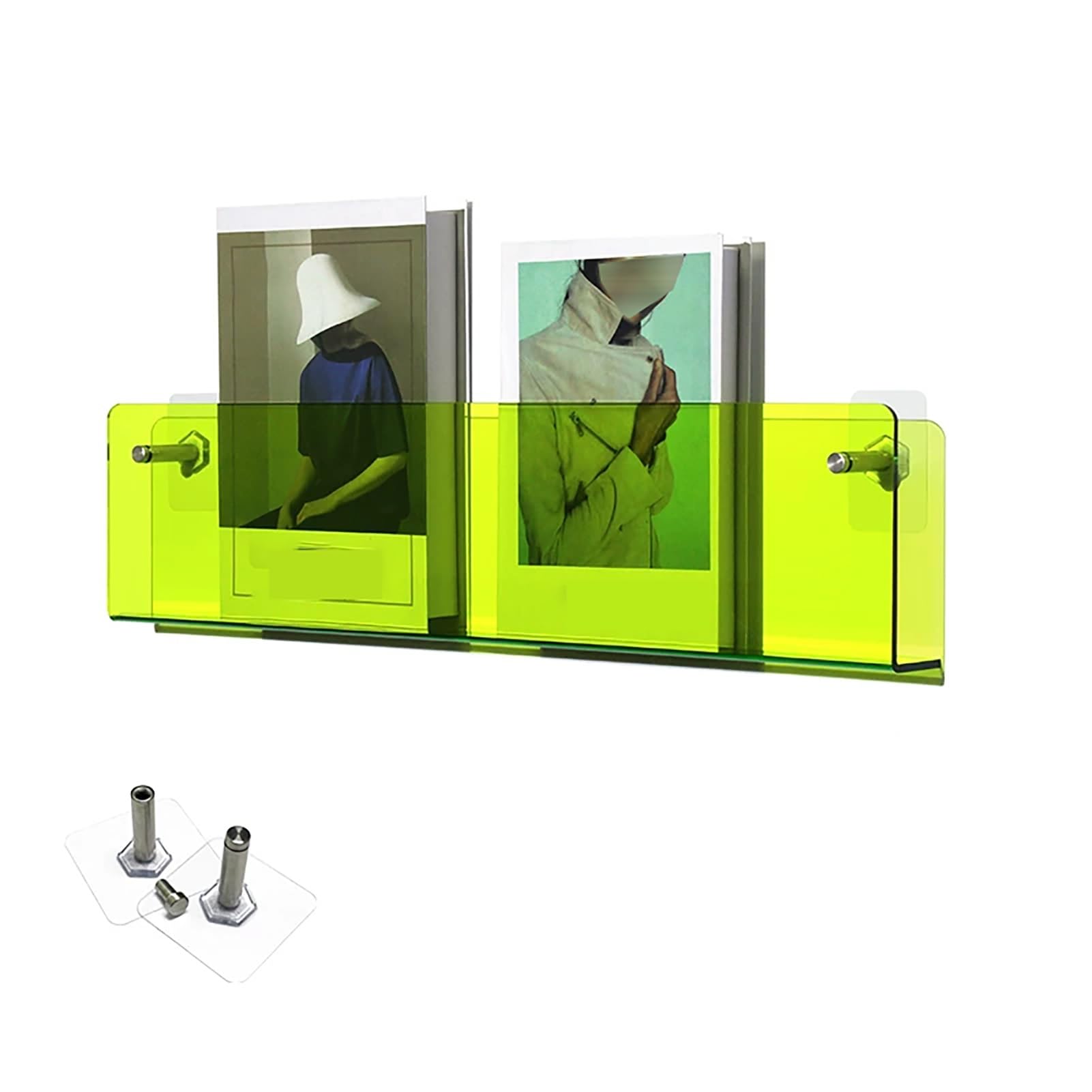 HKSDKABOP Acrylic Floating Bookshelves， Acrylic Wall Shelf Multicolor 40-120cm Mounted Book Display Rack(Transparent,90x15x5cm)