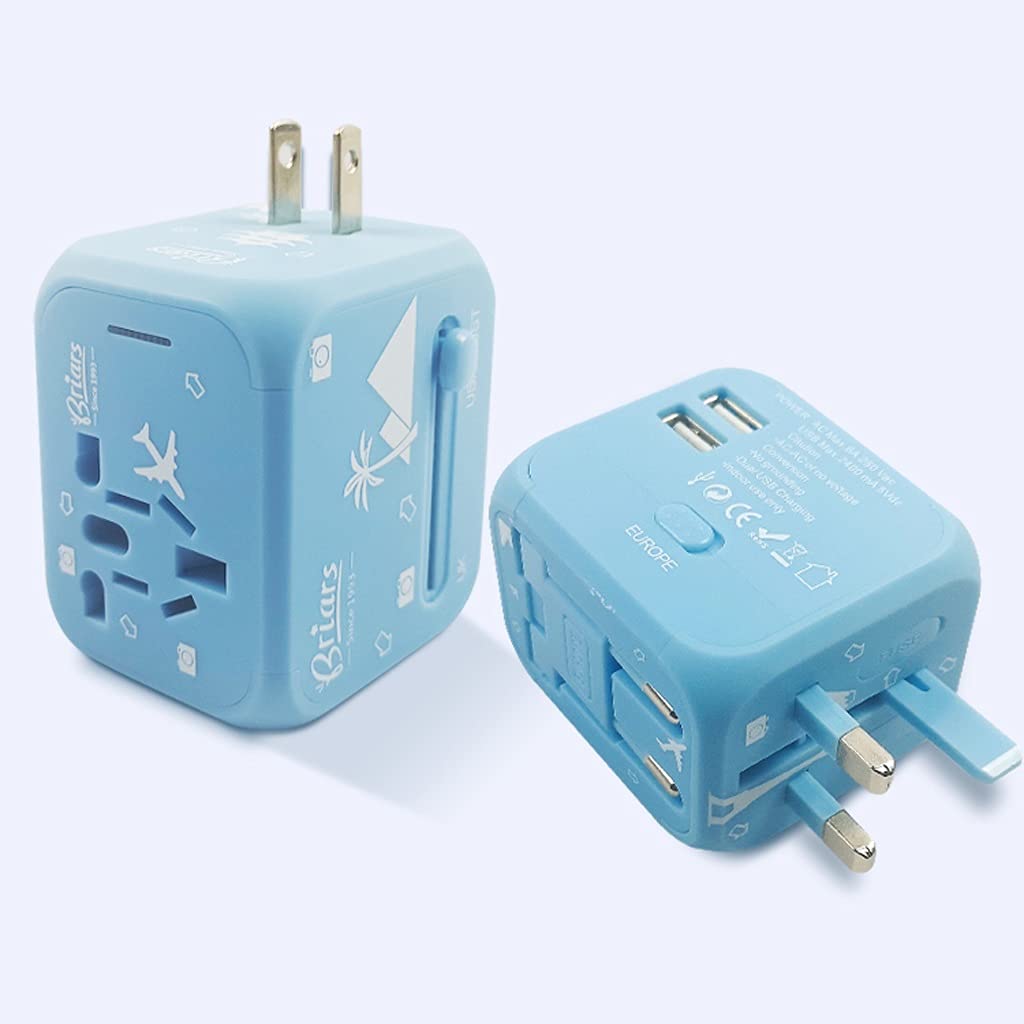 Gniazdo międzynarodowe przetwornice Uniwersalna adapter zasilacza doskonała ładowarka wtyczki na całym świecie z 2 Usb. Port, międzynarodowy adapter podróży, adapter wtyczki zasilania (Color : B)