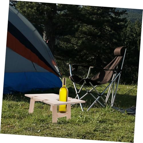 Table à vin pliante en bois pour stabiliser vos verres sur la plage - 3