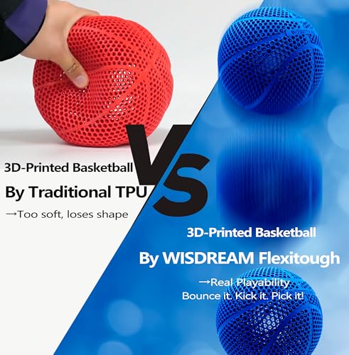 Image of FlexiTough Flexible Filament Specifically for Printing Real-Game Bouncy Airless Basketball,1.75mm,1KG (2.2lbs), Royal Blue