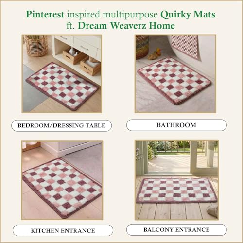 Image of Dream Weaverz 2000 GSM Super Soft Microfiber Bath Mat 40x60 cm | Ultra Absorbent Anti-Skid Quick Dry Bathroom Rug | Floor Mat for Bathroom, Bedroom, Kitchen, Home | Cute Design Bathmat