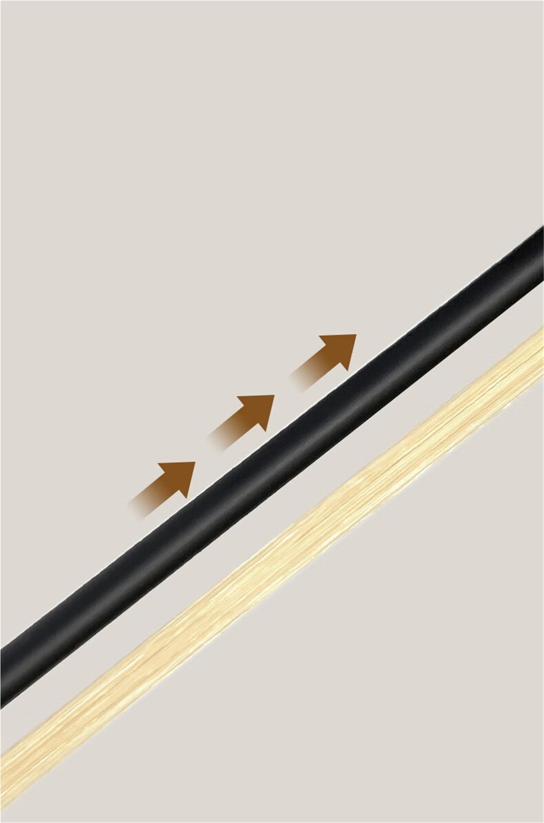 Professioneller Geigenbogen Reiner schwarzer Geigenbogen aus Kohlefaser Bratschenbogen runder Bogen natürliches Rosshaar professioneller Geigenbogen(Viola bow)