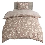 メリーナイト 掛布団カバー ｢ボタニカル/ギンガムチェック｣ ブラウン シングルロング 約150×210cm リバーシブル仕様 両面使える 内側スナップボタン8カ所付き 着脱簡単 綿混素材 速乾 シワになりにくい 洗える 衛生 清潔 オールシーズン MN12154-93