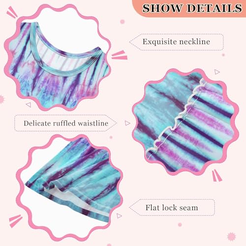 Girls Tie Dye Dress Sleeveless Dress Summer Cotton Sundress 6Y3