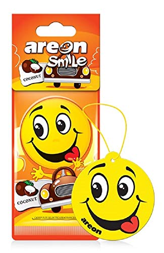 Image of AREON ASD20 Air freshener Hanging Coconut Scent, Best Odor Eliminator, Odd Gifts, Paper Hanging Ornaments, Long Lasting Scent for Car or Home -12 Pack