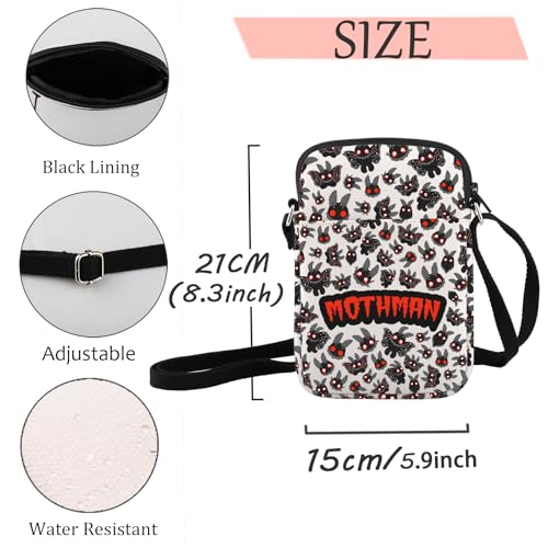 JXGZSO Mothman Cryptid Crossbody Bag Cryptozoology Gift Cryptid Creature Gift Mythical Mothman Monster Shoulder Bag2