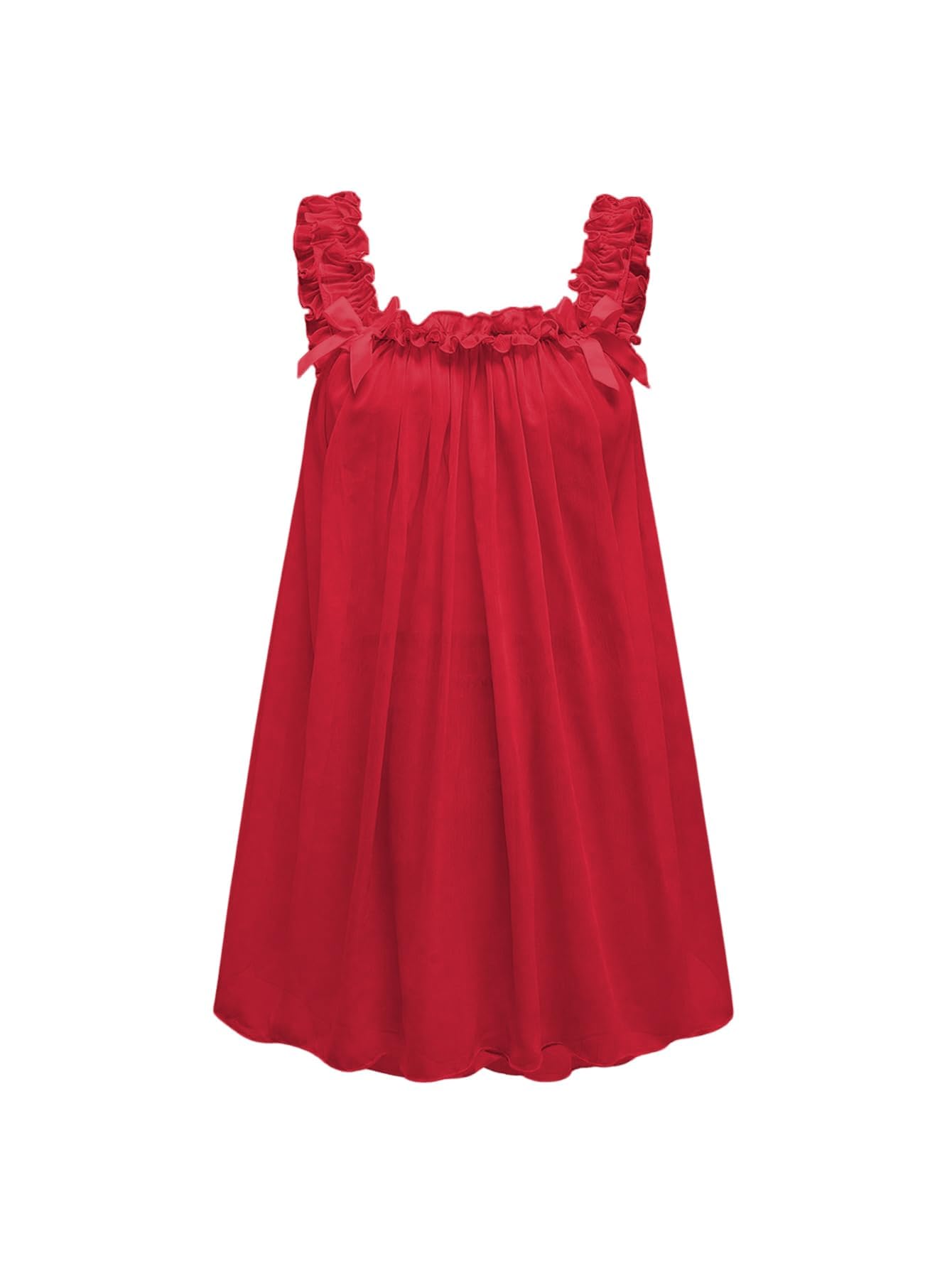 MakeMeChic Women's 2 Piece Sexy Lingerie Dress Set Bow Babydoll Nightgown