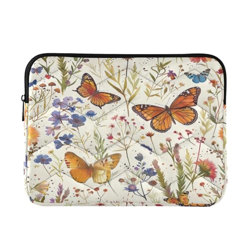Funda para laptop 13-14 pulgadas acuarela mariposas impermeable miniatura 1