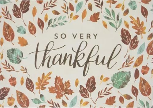 So Very Thankful Fall Paper Disposable Place Mats, Autumn Leaves, 24 pcs, Thanksgiving Meal, banquets, Homeless Shelters, Party Decor