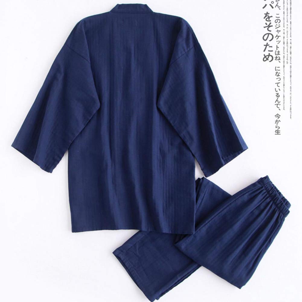 un-brand Kimono japonés para Hombre, Suelto, Informal, para el hogar, Pijama, Ropa de Dormir, Talla L O48