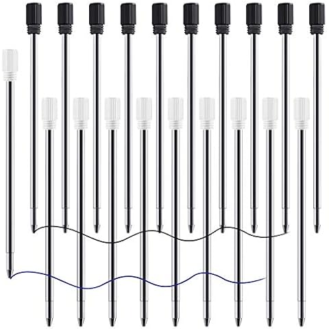 ZZTX 2.75'' Rose Gold Ballpoint Pen Refills for Bling Dynamic Liquid Sand/Pieces Pen, Black and Blue Ink (Pack of 20) Cover