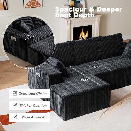 Image of Bean Bag Chairs for Adults Floor Gaming Bean Bag Chair Memory Foam BeanBag Chair Bean Bag Sofa (White, 95 inch+Left Chaise White)