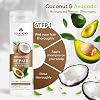KKT Coconut & Avocado Shampoo - Moisturizing & Nourishing Hair Care with Natural Oils, Damaged Hair Repair, Silicon-Free, Chemical Free Formula, 240 ml 8.12oz