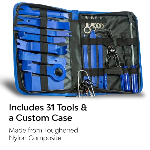 Image of Dynamat Trim Panel Removal Tool Kit - Easily Remove Interior & Exterior Trims, Moldings, Door Panels, & Dashboards - Makes Installation Easy - 31 Piece Tool Set & Custom Zippered Case - Made in USA