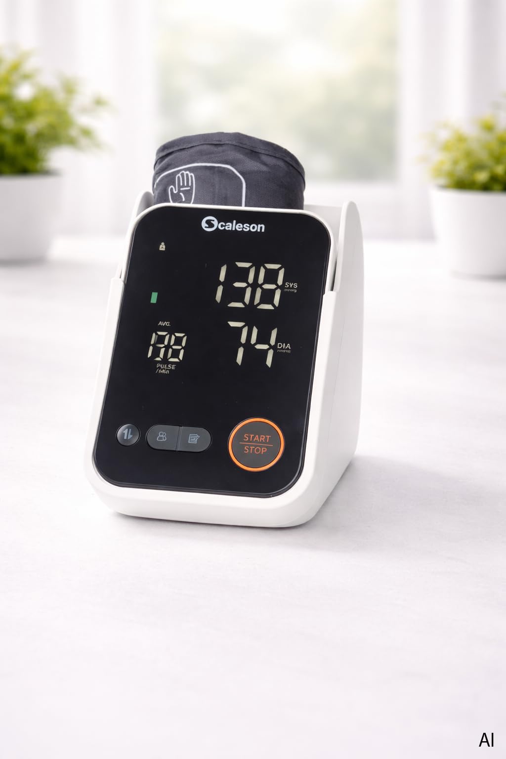 SCALESON S260.20 ciśnieniomierz na ramię z przegródką do przechowywania/funkcja średnia/z dużym ekranem LED/funkcją WHO/podwójnego użytkownika/2 x 120 miejsc pamięci/funkcja aplikacji/funkcja głosu