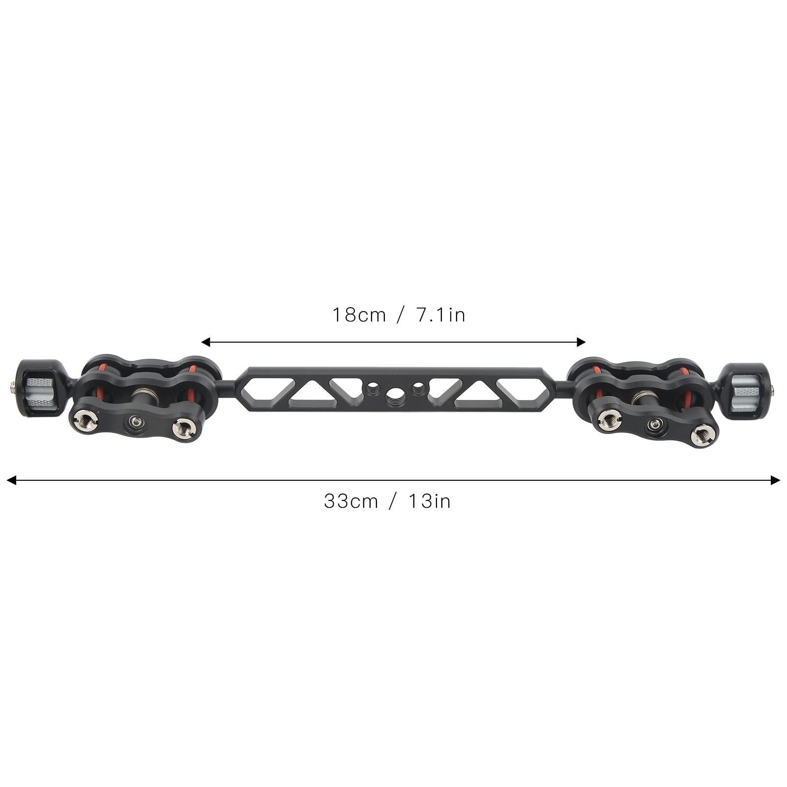 Brazo Mágico de Fricción Articulado Ajustable de 13 Pulg./34 Cm Brazo Articulado de Cámara con Súper Abrazadera Brazo de Extensión de Anodizado CNC de Aleación de Aluminio Cámara de Brazo de Extensión